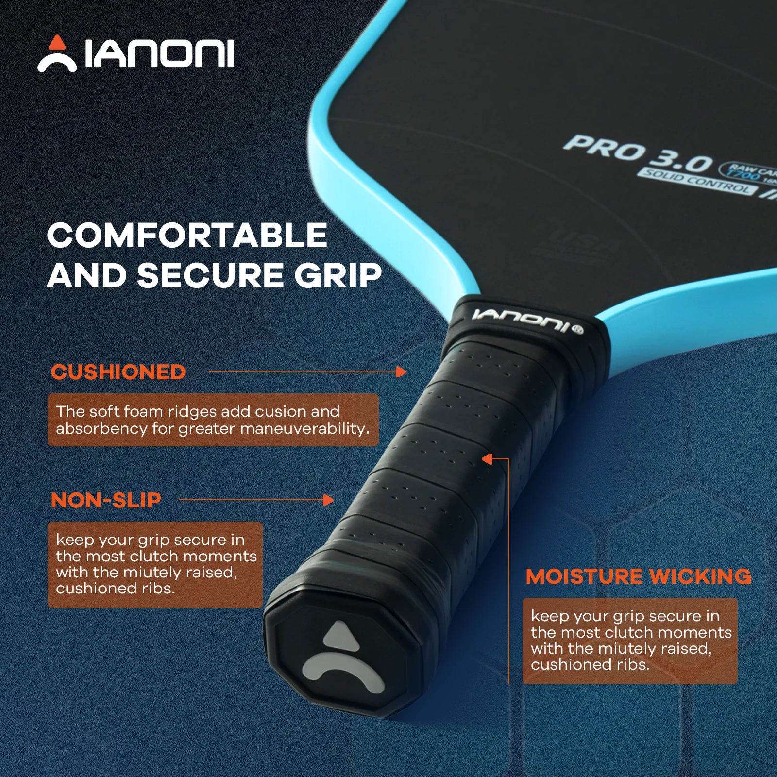 Caston Sports PRO 3.0 Pickleball Paddle T700 Carbon Fiber 16mm Customizable Training Approved Adults USAPA Compliant OEM/ODM